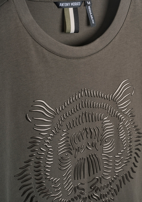 T-SHIRT REGULAR FIT EN JERSEY DE COTON AVEC IMPRIMÉ TIGRE RÉFLÉCHISSANT - Antony Morato Online Shop