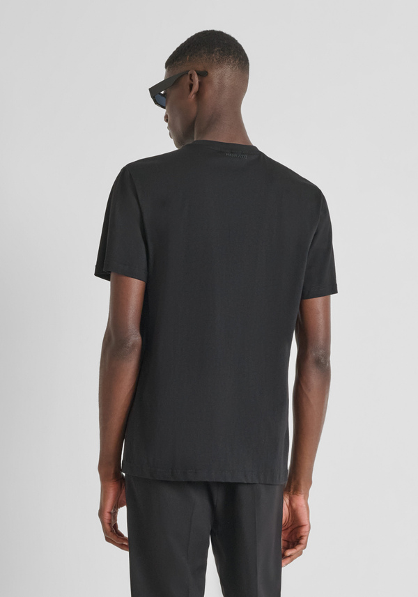 REGULAR FIT COTTON JERSEY T-SHIRT WITH REFLECTIVE TIGER PRINT - Antony Morato Online Shop