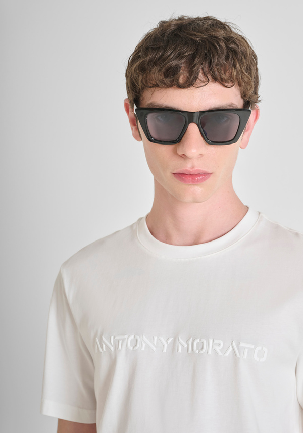 REGULAR FIT T-SHIRT AUS BAUMWOLL-JERSEY MIT REFLEKTIERENDEM TIGER-PRINT - Antony Morato Online Shop