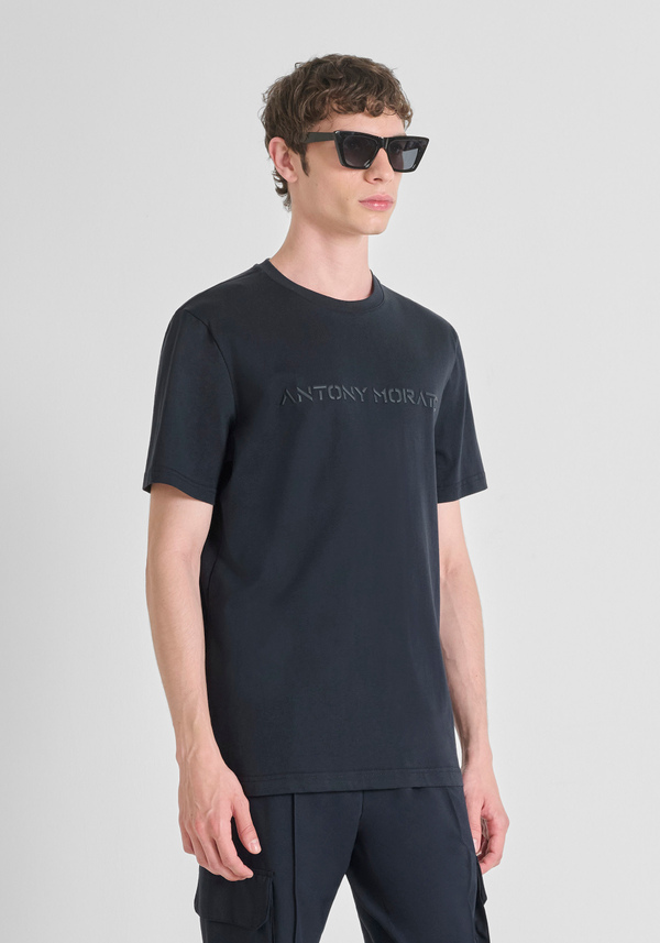 REGULAR FIT COTTON JERSEY T-SHIRT WITH DIAMOND PRINT - Antony Morato Online Shop