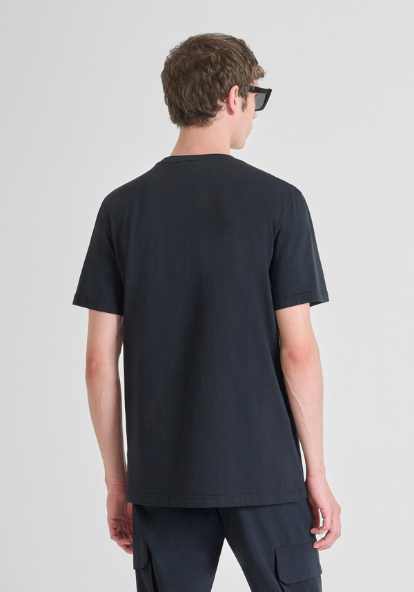 REGULAR FIT COTTON JERSEY T-SHIRT WITH DIAMOND PRINT - Antony Morato Online Shop