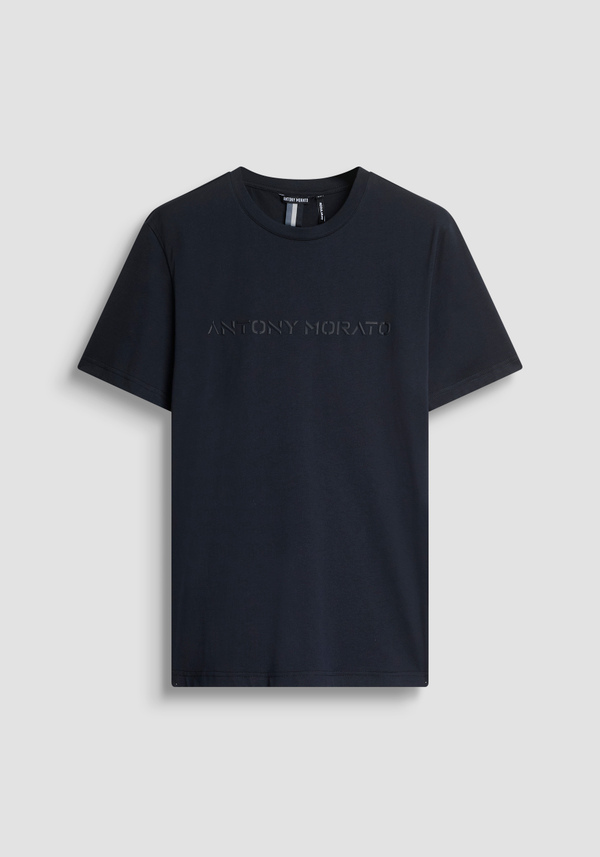 REGULAR FIT COTTON JERSEY T-SHIRT WITH DIAMOND PRINT - Antony Morato Online Shop