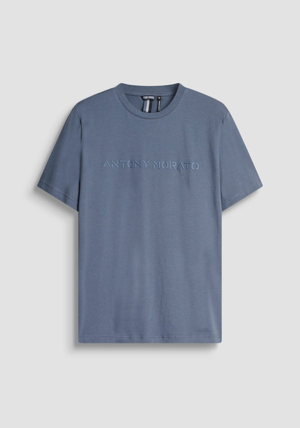 REGULAR FIT COTTON JERSEY T-SHIRT WITH DIAMOND PRINT - Antony Morato Online Shop