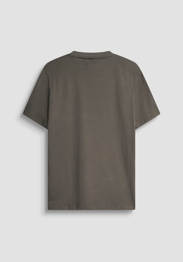 REGULAR FIT T-SHIRT AUS BAUMWOLL-JERSEY MIT LAMINIERTEM LOGO-PRINT - Antony Morato Online Shop