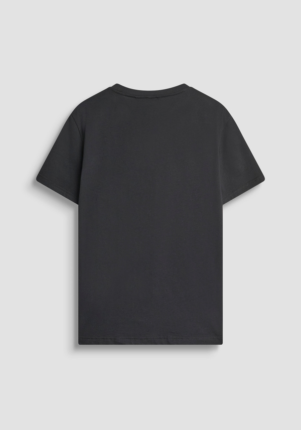 T-SHIRT REGULAR FIT EN JERSEY DE COTON AVEC IMPRIMÉ LOGO LAMINÉ - Antony Morato Online Shop