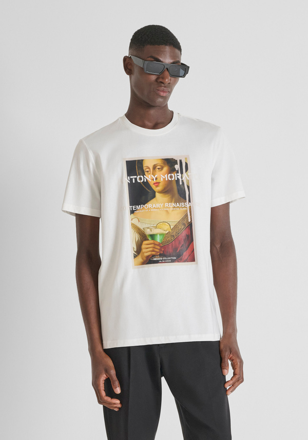 REGULAR FIT COTTON JERSEY T-SHIRT WITH PHOTO PRINT - Antony Morato Online Shop