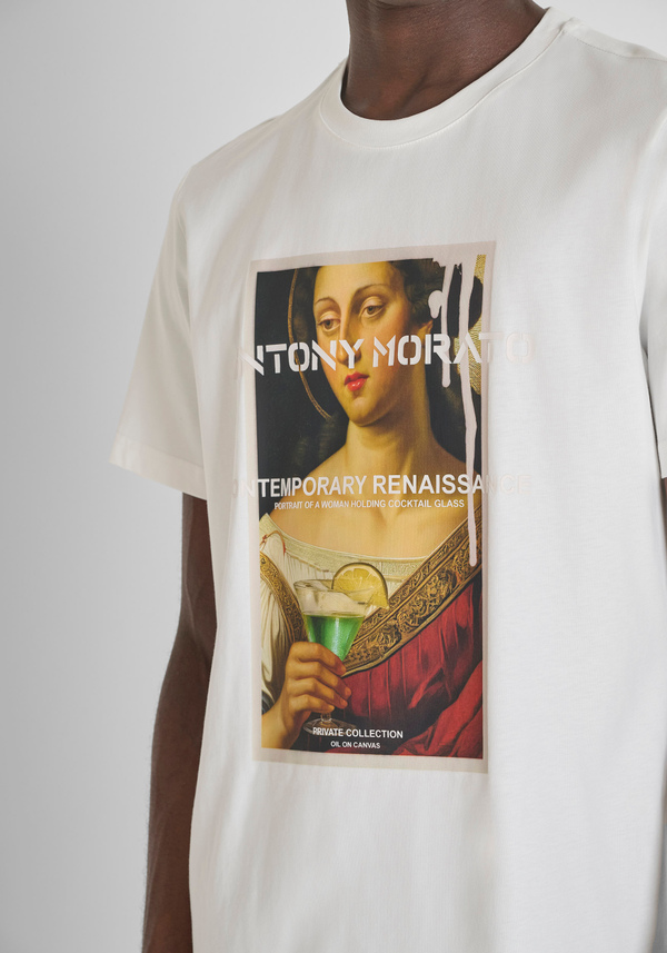 REGULAR FIT COTTON JERSEY T-SHIRT WITH PHOTO PRINT - Antony Morato Online Shop