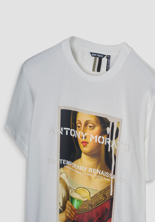 REGULAR FIT COTTON JERSEY T-SHIRT WITH PHOTO PRINT - Antony Morato Online Shop