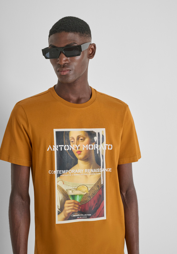 REGULAR FIT COTTON JERSEY T-SHIRT WITH PHOTO PRINT - Antony Morato Online Shop