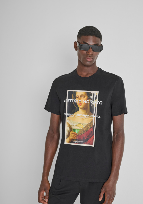 T-SHIRT REGULAR FIT EN JERSEY DE COTON AVEC IMPRIMÉ PHOTO - Antony Morato Online Shop