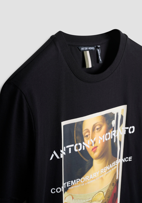 T-SHIRT REGULAR FIT EN JERSEY DE COTON AVEC IMPRIMÉ PHOTO - Antony Morato Online Shop