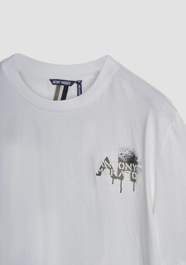 T-SHIRT RELAXED EN JERSEY DE COTON AVEC IMPRIMÉ ARTS - Antony Morato Online Shop