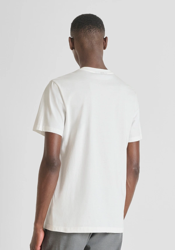 REGULAR FIT COTTON JERSEY T-SHIRT WITH LETTERING LOGO PRINT - Antony Morato Online Shop