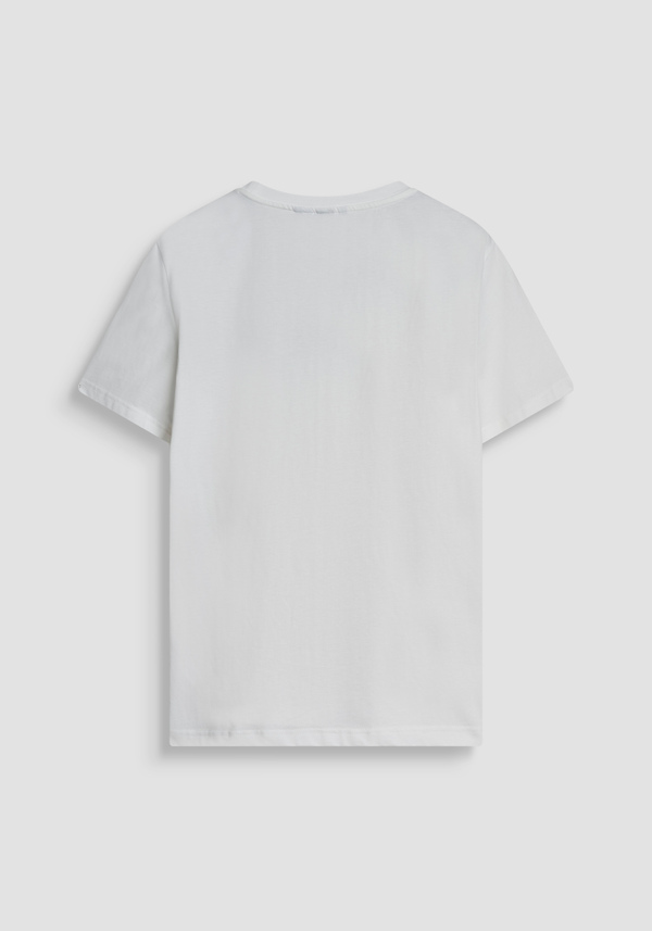 REGULAR FIT COTTON JERSEY T-SHIRT WITH LETTERING LOGO PRINT - Antony Morato Online Shop