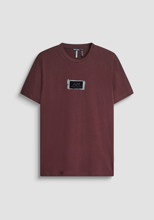 REGULAR FIT COTTON JERSEY T-SHIRT WITH LETTERING LOGO PRINT - Antony Morato Online Shop