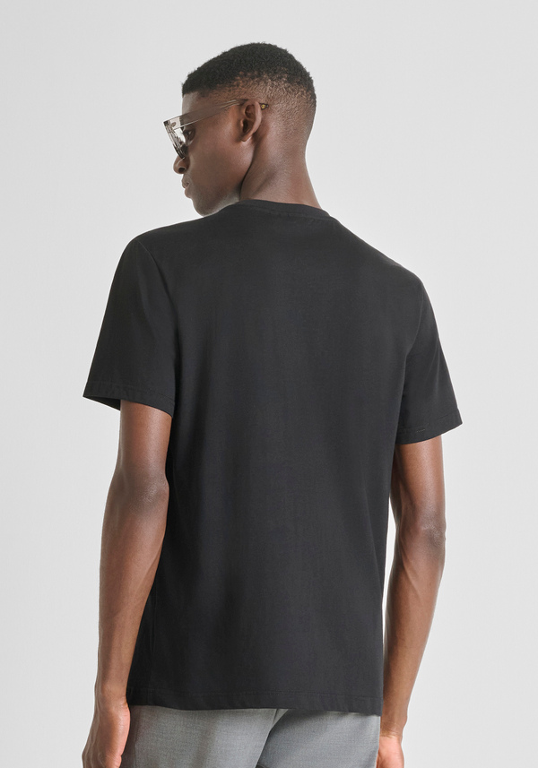REGULAR FIT COTTON JERSEY T-SHIRT WITH LETTERING LOGO PRINT - Antony Morato Online Shop