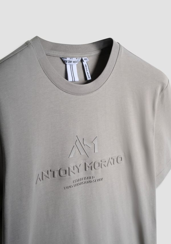 T-SHIRT REGULAR FIT IN JERSEY DI COTONE CON STAMPA RUBBER LOGATA - Antony Morato Online Shop