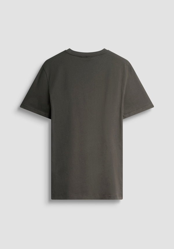 T- REGULAR FIT COTTON JERSEY T-SHIRT WITH RUBBER LOGO PRINT - Antony Morato Online Shop