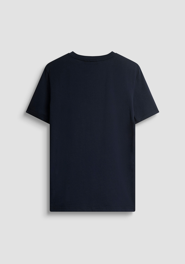 T- REGULAR FIT COTTON JERSEY T-SHIRT WITH RUBBER LOGO PRINT - Antony Morato Online Shop