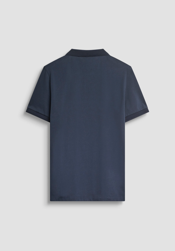 REGULAR FIT COTTON JERSEY POLO SHIRT WITH SMALL LOGO PATCH - Antony Morato Online Shop
