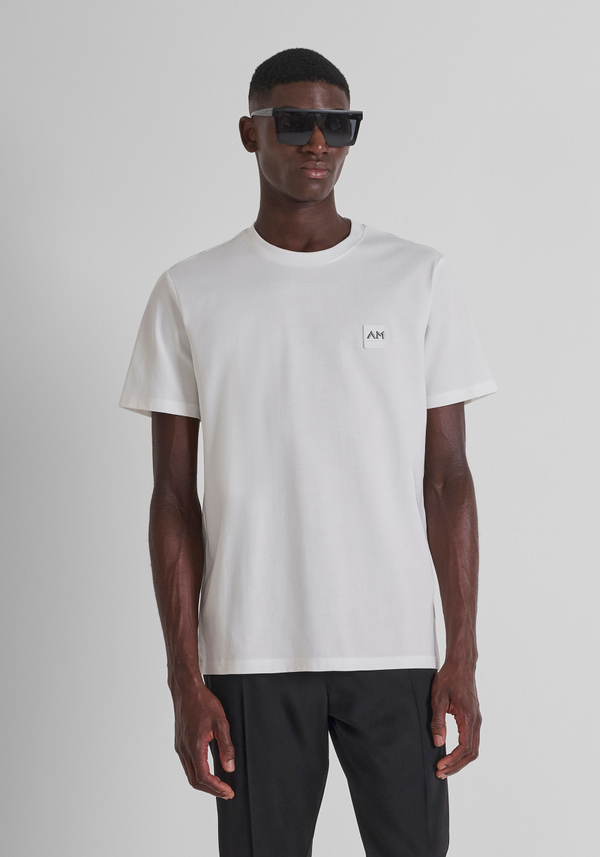 CAMISETA REGULAR FIT DE PUNTO DE ALGODÓN CON PEQUEÑO LOGOTIPO ESTAMPADO - Antony Morato Online Shop