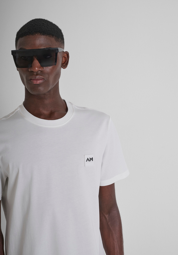 CAMISETA REGULAR FIT DE PUNTO DE ALGODÓN CON PEQUEÑO LOGOTIPO ESTAMPADO - Antony Morato Online Shop