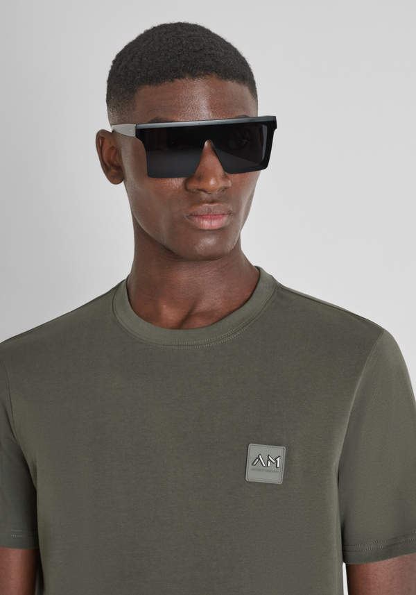 REGULAR FIT COTTON JERSEY T-SHIRT WITH SMALL LOGO PRINT - Antony Morato Online Shop