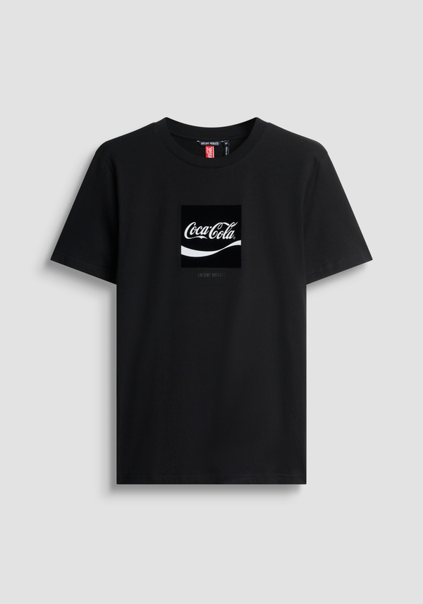 REGULAR FIT COTTON JERSEY T-SHIRT WITH COCA-COLA PRINT - Antony Morato Online Shop