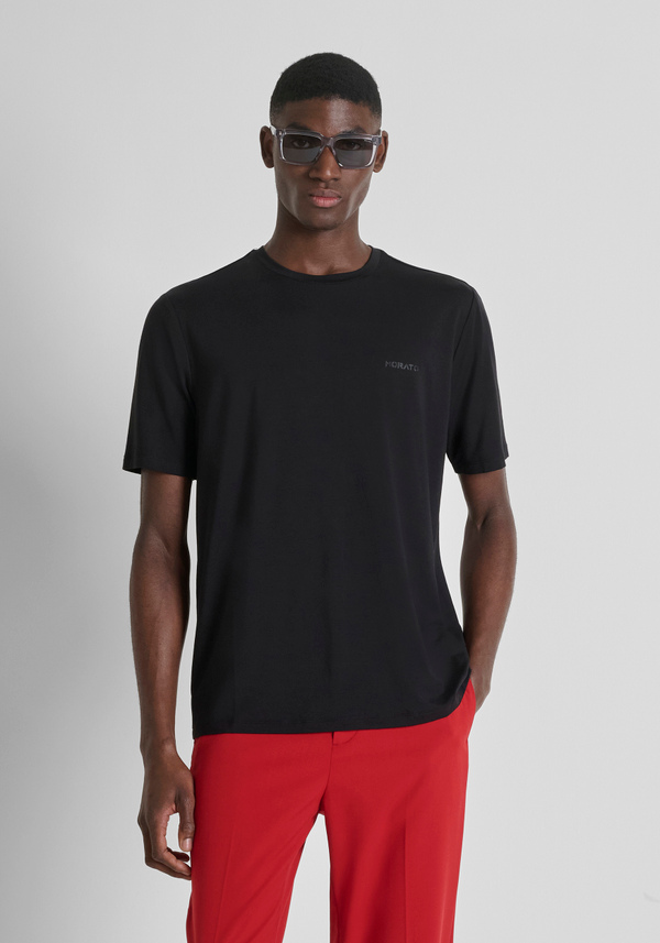 CAMISETA REGULAR FIT DE LICRA ELÁSTICA Y ESTAMPADO ENGOMADO | Antony Morato