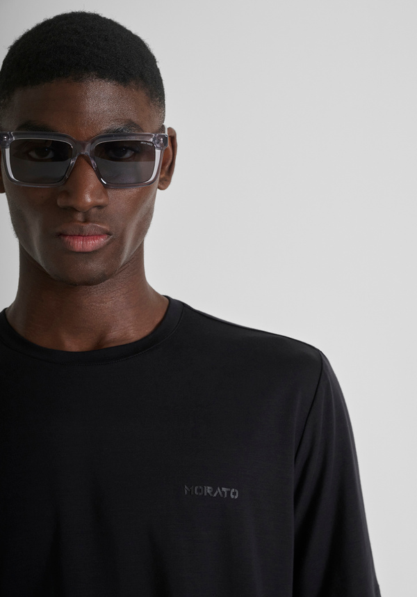 CAMISETA REGULAR FIT DE LICRA ELÁSTICA Y ESTAMPADO ENGOMADO | Antony Morato