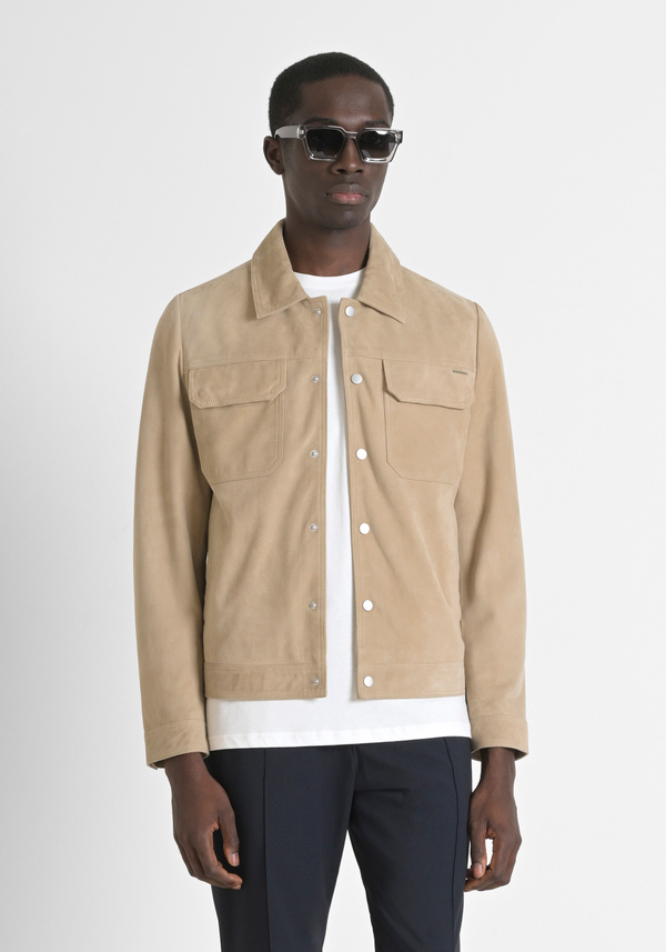 SLIM FIT SUEDE JACKET - Antony Morato Online Shop