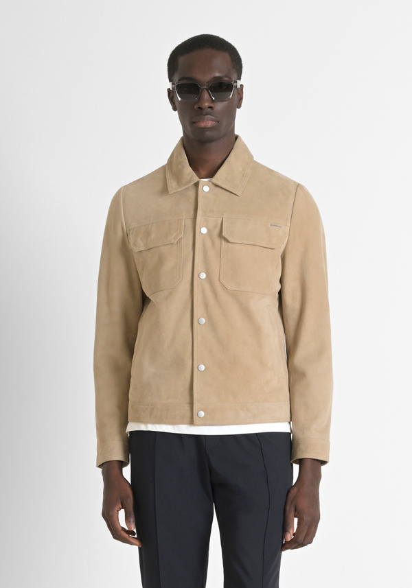 SLIM FIT SUEDE JACKET - Antony Morato Online Shop