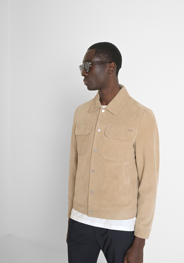 SLIM FIT SUEDE JACKET - Antony Morato Online Shop