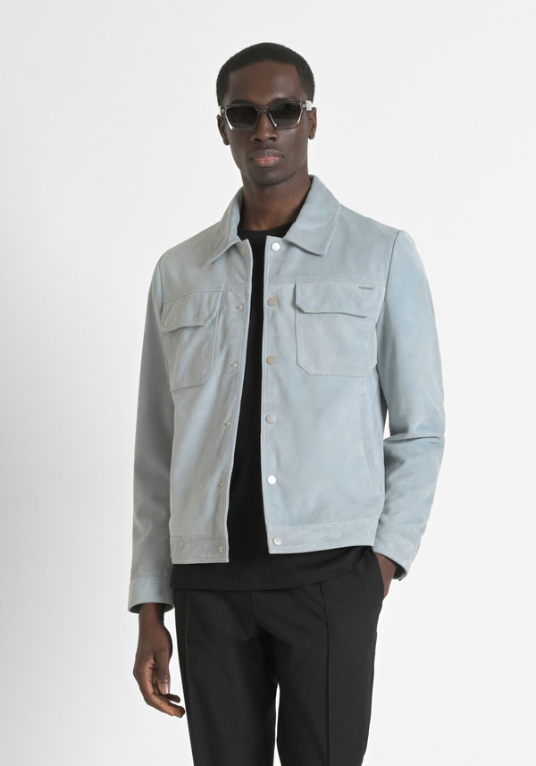 SLIM FIT SUEDE JACKET - Antony Morato Online Shop