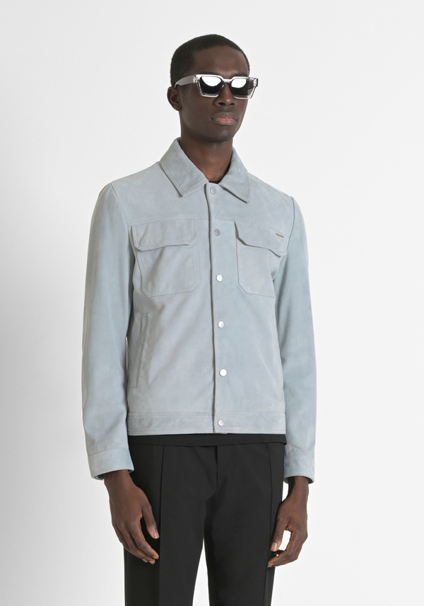 SLIM FIT SUEDE JACKET - Antony Morato Online Shop