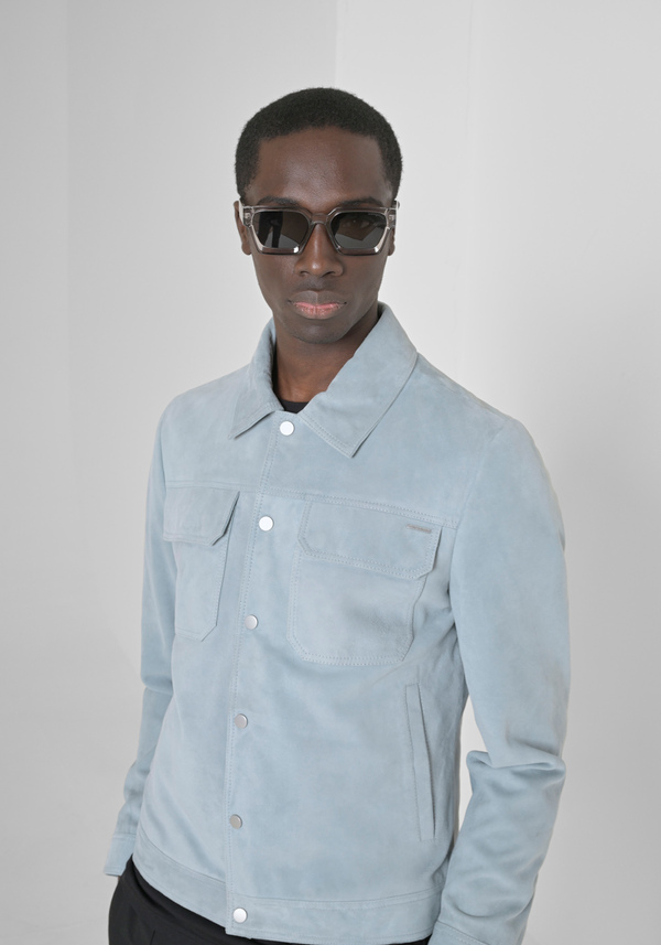 SLIM FIT SUEDE JACKET - Antony Morato Online Shop