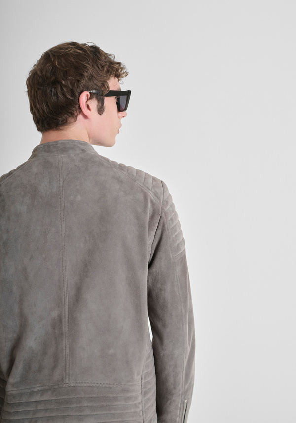 SLIM FIT REAL SUEDE JACKET - Antony Morato Online Shop