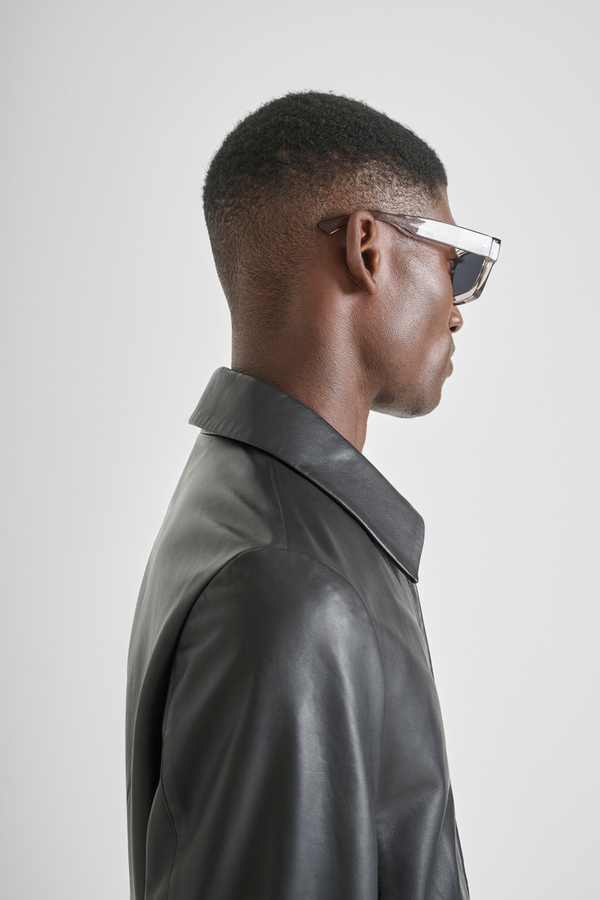SLIM FIT WASHED EFFECT LEATHER JACKET - Antony Morato Online Shop