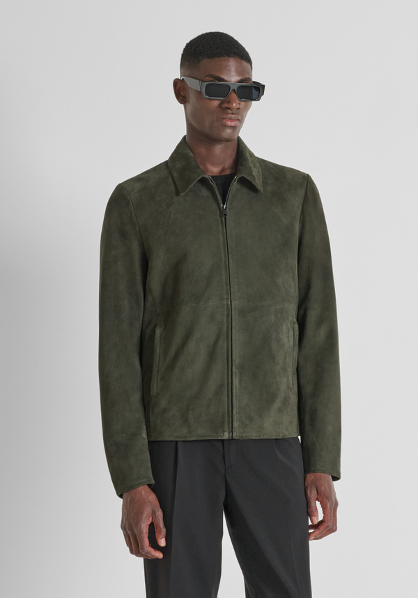 SLIM FIT SUEDE JACKET - Antony Morato Online Shop
