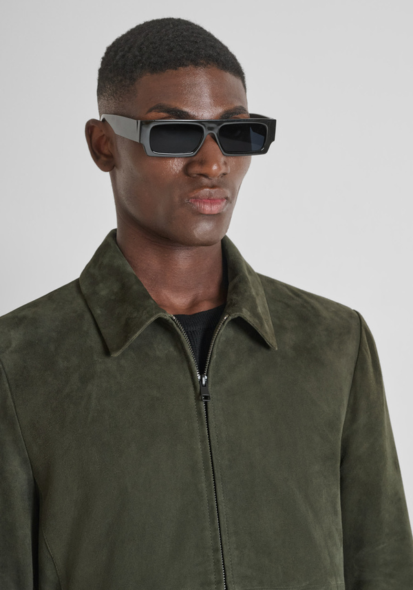 SLIM FIT SUEDE JACKET - Antony Morato Online Shop