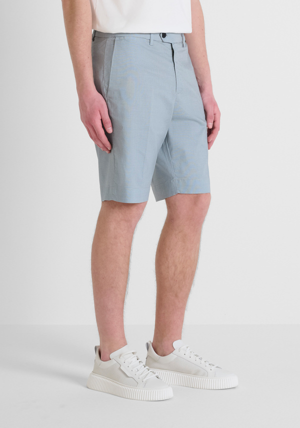 SHORT SLIM FIT «MARK» EN MEZCLA DE ALGODÓN ELÁSTICO CON MICROESTAMPADO - Antony Morato Online Shop