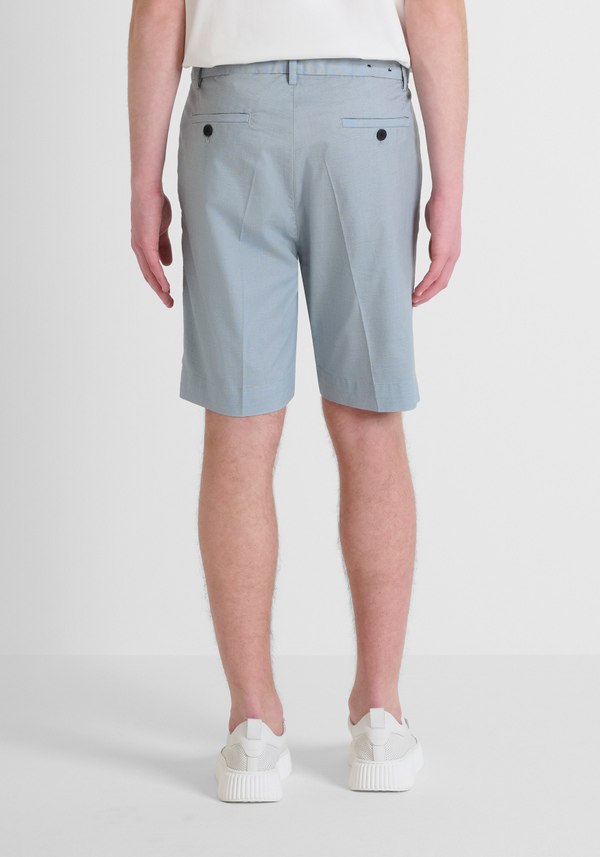 SHORT SLIM FIT «MARK» EN MEZCLA DE ALGODÓN ELÁSTICO CON MICROESTAMPADO - Antony Morato Online Shop