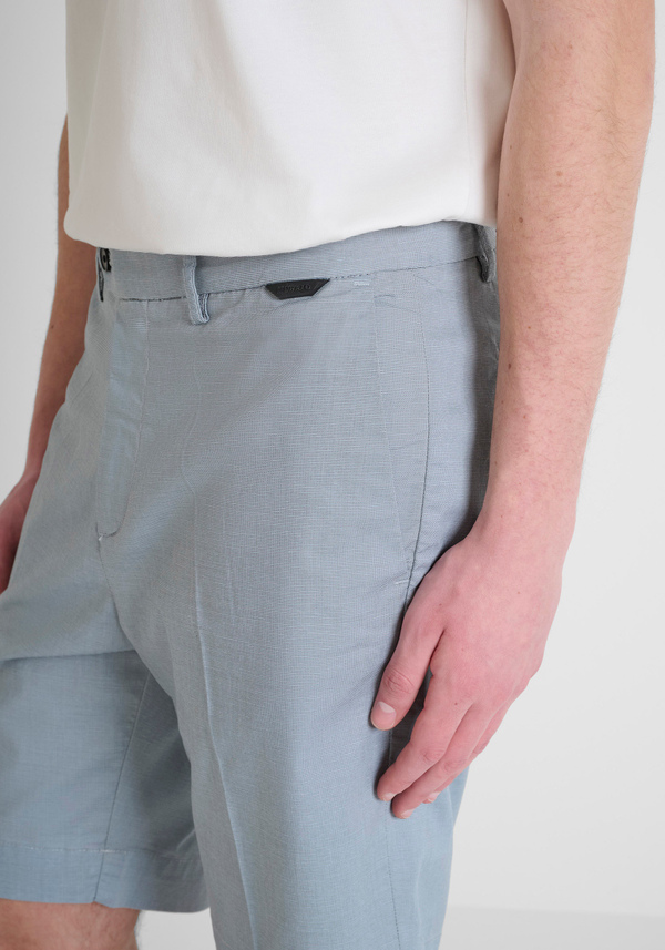 SHORT SLIM FIT «MARK» EN MEZCLA DE ALGODÓN ELÁSTICO CON MICROESTAMPADO - Antony Morato Online Shop