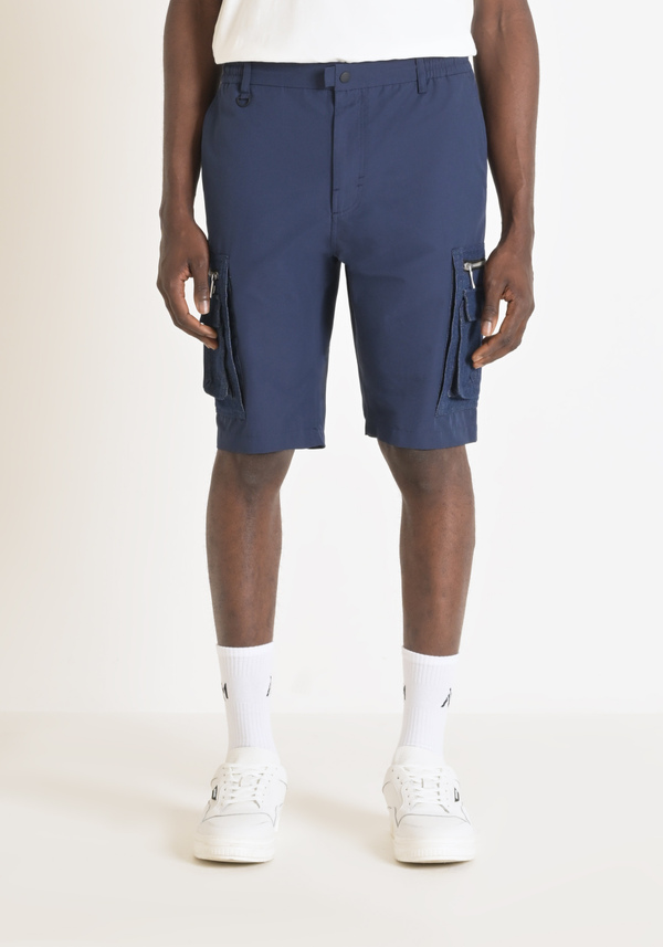 SHORT REGULAR FIT « LARRY » EN COTON MÉLANGÉ AVEC GRANDES POCHES LATÉRALES - Antony Morato Online Shop