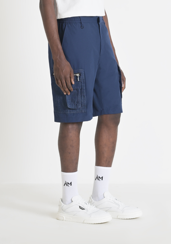 SHORT REGULAR FIT « LARRY » EN COTON MÉLANGÉ AVEC GRANDES POCHES LATÉRALES - Antony Morato Online Shop