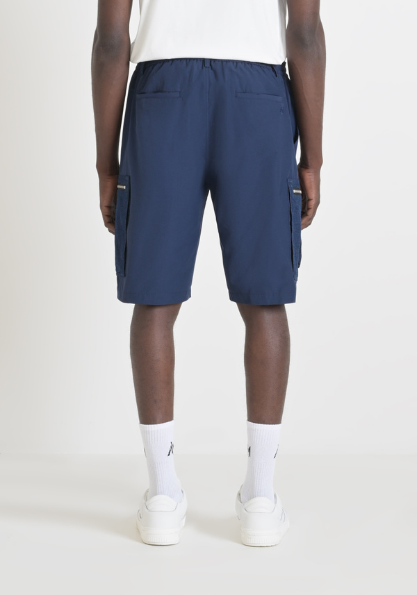 SHORT REGULAR FIT « LARRY » EN COTON MÉLANGÉ AVEC GRANDES POCHES LATÉRALES - Antony Morato Online Shop