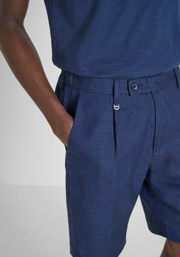 SHORTS REGULAR FIT "LUIS" IN LINEN VISCOSE BLEND - Antony Morato Online Shop