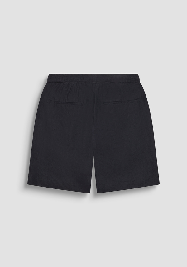 "NEIL" REGULAR FIT SHORTS IN SOFT LINEN BLEND WITH ELASTIC AND DRAWSTRING WAISTBAND - Antony Morato Online Shop