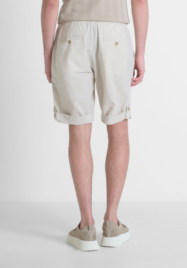 SHORTS REGULAR FIT "JESS" IN COTTON LINEN BLEND - Antony Morato Online Shop