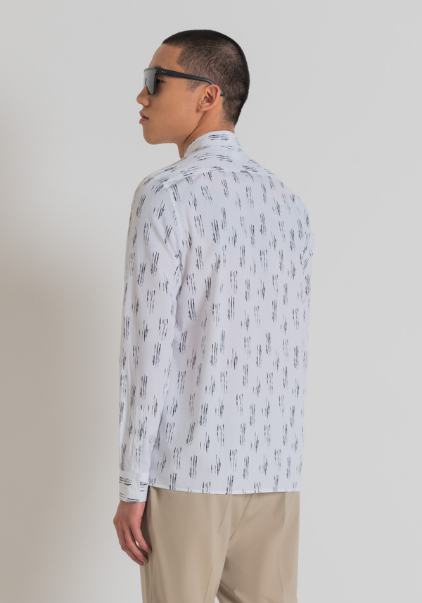 "BARCELONA" REGULAR FIT SHIRT IN COTTON BLEND WITH CONTRASTING PATTERN - Antony Morato Online Shop